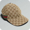 【中古】 グッチ キャップ メンズ ブランド GUCCI GGキャンバス ベースボールキャップ 200035 ベージュ 帽子