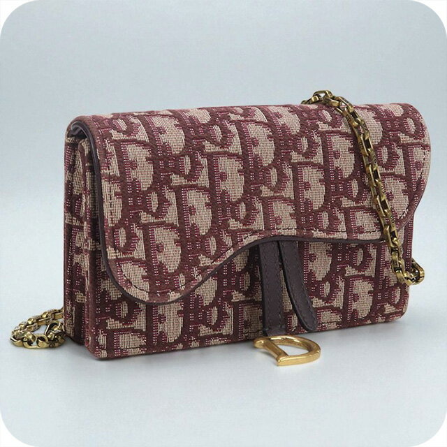 【中古】 ディオール 斜め掛け ショルダーバッグ レディース ブランド Dior サドル チェーンポーチ スモール S5614CTZQ レッド バッグ