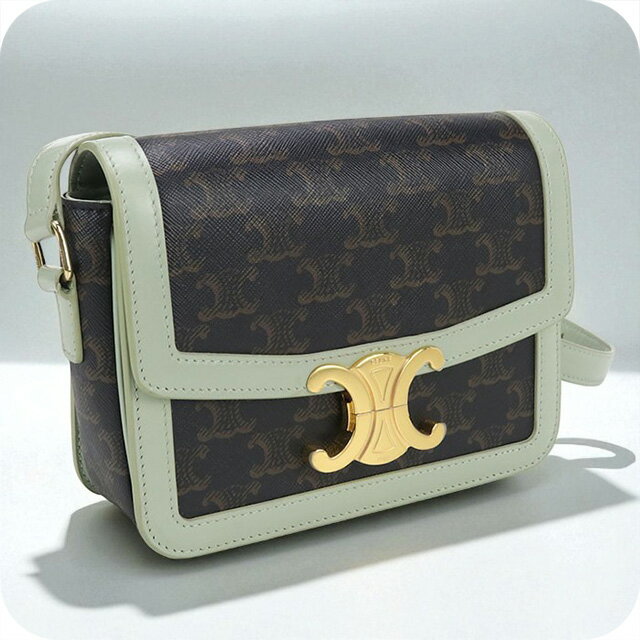 【中古】 セリーヌ 斜め掛け ショルダーバッグ レディース ブランド CELINE トリオンフキャンバス レザー ブラウン バッグ