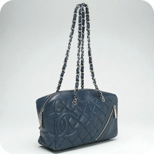 【中古】 シャネル ショルダーバッグ レディース ブランド CHANEL チェーン レザー ブルー バッグ 斜めがけ 高級 おしゃれ プレゼント 女性 実用的 かわいい