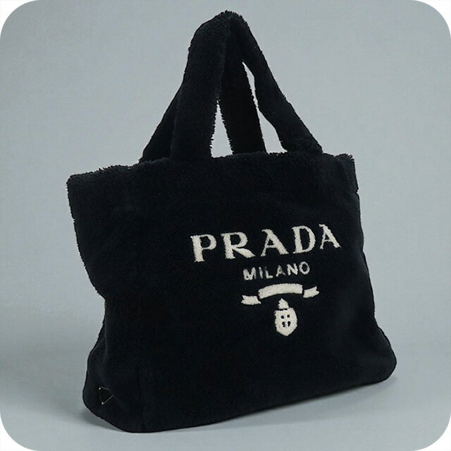 【中古】 プラダ トートバッグ レディース ブランド PRADA テリー 1BG130 ブラック バッグ 軽量 手提げ 高級 おしゃれ プレゼント 女性 実用的 かわいい