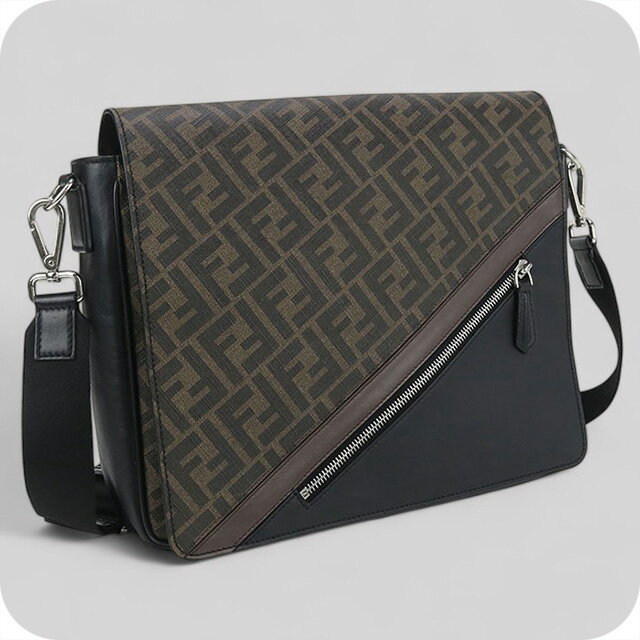 樂天商城 - 【中古】 フェンディ 斜め掛け ショルダーバッグ メンズ ブランド FENDI ダイアゴナル レザー 7VA521 A9XS ブラウン バッグ