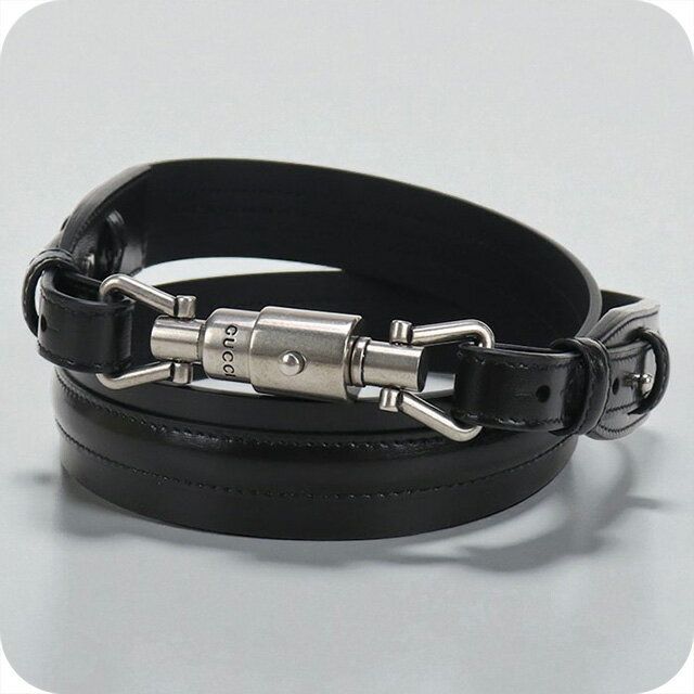 【中古】 グッチ ベルト メンズ ブランド GUCCI ジャッキー レザー 758543 ブラック  ...