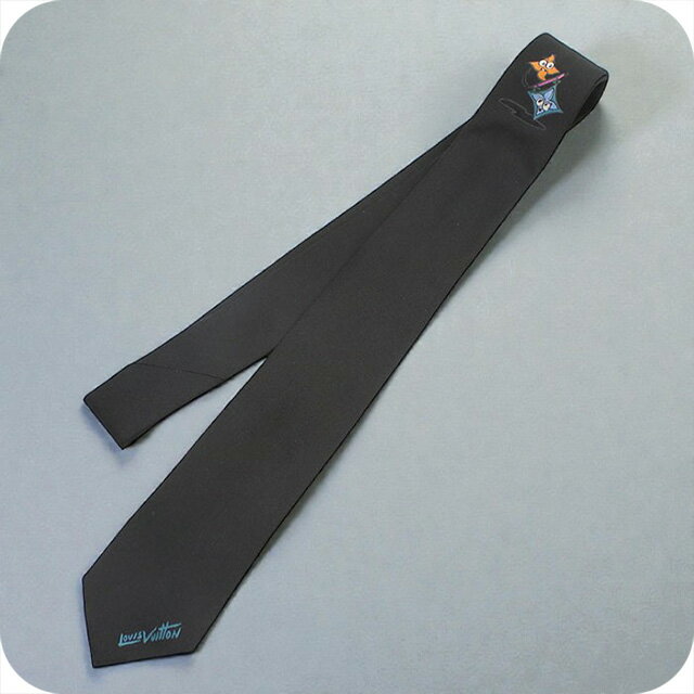 【中古】 ルイヴィトン ネクタイ メンズ ブランド LOUIS VUITTON M78278 ブラック 小物