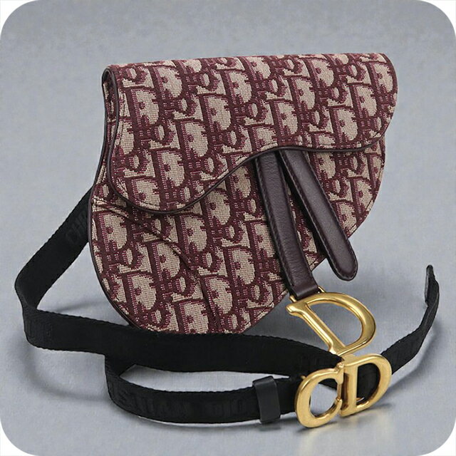 【中古】 ディオール ボディバッグ レディース ブランド Dior サドル ベルトバッグ ワインレッド バッグ 軽量 小さめ 高級 おしゃれ プレゼント 女性 実用的 かわいい