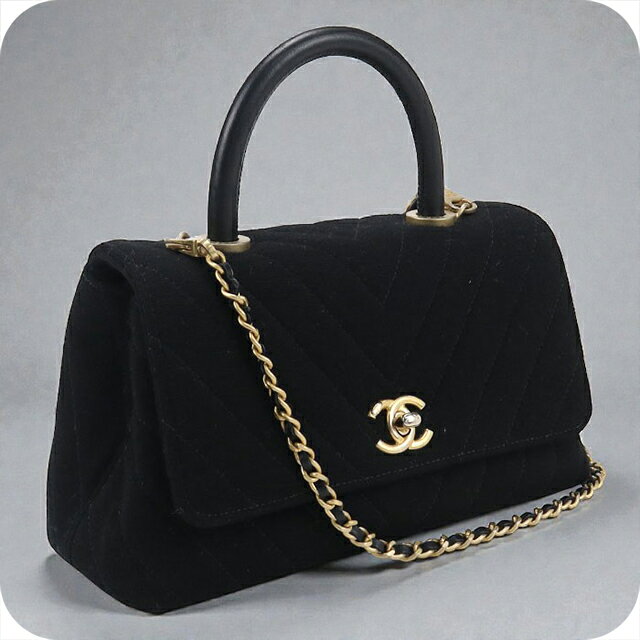 樂天商城 - 【中古】 シャネル ハンドバッグ レディース ブランド CHANEL シェブロン 2WAY ブラック バッグ 軽量 小さめ 手提げ 高級 おしゃれ プレゼント 女性 実用的 かわいい