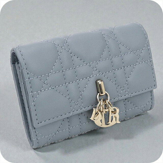CHRISTIAN DIOR - 【中古】 ディオール 二折財布 レディース ブランド Dior マイディオール グリシン ウォレット S0966ONMJ_M81B ブルー 財布