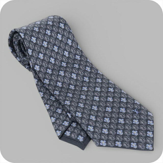 【中古】 ルイヴィトン ネクタイ メンズ ブランド LOUIS VUITTON ネクタイ・フルオブヴィヴィエンヌ M79425 グレー 小物