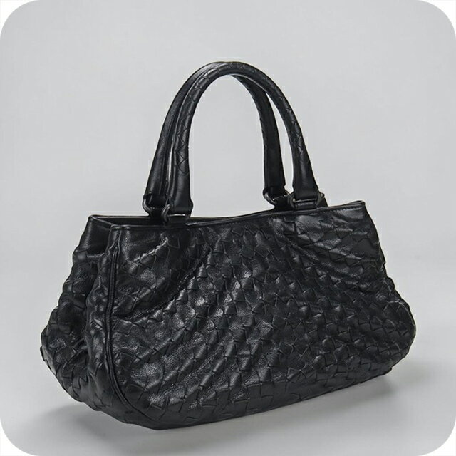 乐天商城 - 【中古】 ボッテガ・ヴェネタ ハンドバッグ レディース ブランド BOTTEGA VENETA イントレチャート レザー 199875 ブラック 軽量 小さめ 手提げ 高級 おしゃれ プレゼント 女性 実用的 かわいい