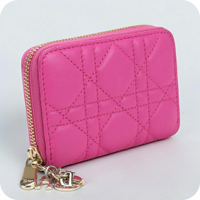 CHRISTIAN DIOR - 【中古】 ディオール 小銭入れ レディース ブランド Dior レディディオール コインケース ピンク