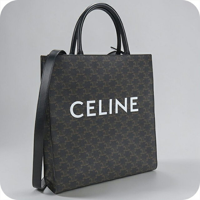 【中古】 セリーヌ トートバッグ レディース ブランド CELINE トリオンフキャンバス バーティカル カバ ミディアム 194432CIM.38NO ブラウン 軽量 手提げ 高級 おしゃれ プレゼント 女性 実用的 かわいい
