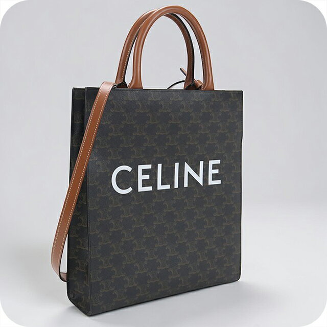 CELINE - ＼10%OFFクーポン★さらに+3倍／【中古】 セリーヌ トートバッグ レディース ブランド CELINE トリオンフキャンバス バーティカル カバ スモール 191542BZK.04LU ブラウン 軽量 手提げ 高級 おしゃれ プレゼント 女性 実用的 かわいい