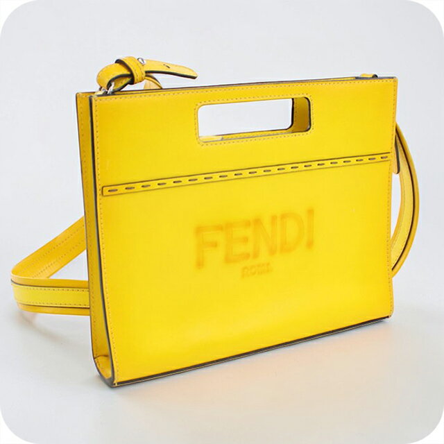 FENDI - ＼10%OFFクーポン★さらに+3倍／【中古】 フェンディ ハンドバッグ レディース ブランド FENDI ショッパースモール 2WAY レザー 7VA547 イエロー 軽量 小さめ 手提げ 高級 おしゃれ プレゼント 女性 実用的 かわいい