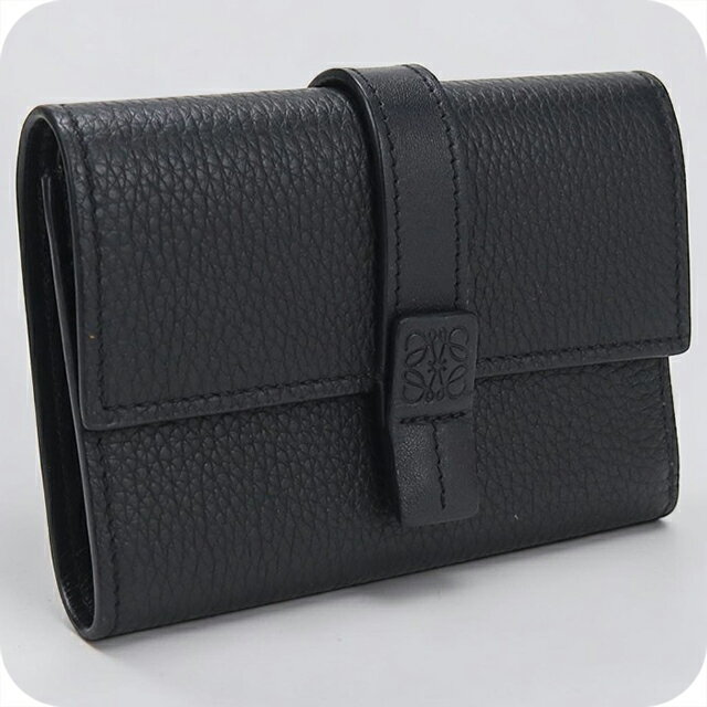 樂天商城 - 【中古】 ロエベ 三つ折り財布 三折財布 レディース ブランド LOEWE アナグラム バーティカルウォレットスモール ブラック