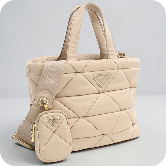 樂天商城 - 【中古】 プラダ トートバッグ レディース ブランド PRADA 2WAY レザー ベージュ 軽量 手提げ 高級 おしゃれ プレゼント 女性 実用的 かわいい