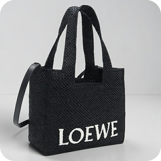 樂天商城 - 【中古】 ロエベ カゴバッグ レディース ブランド LOEWE ロエベ フォント トート ミディアム A685B61X01 ブラック 手提げ 高級 おしゃれ プレゼント 女性 実用的 かわいい