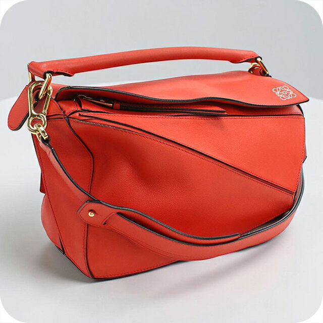 樂天商城 - 【中古】 ロエベ ハンドバッグ レディース ブランド LOEWE パズル バッグ ミディアム 2WAY レッド 軽量 小さめ 手提げ 高級 おしゃれ プレゼント 女性 実用的 かわいい