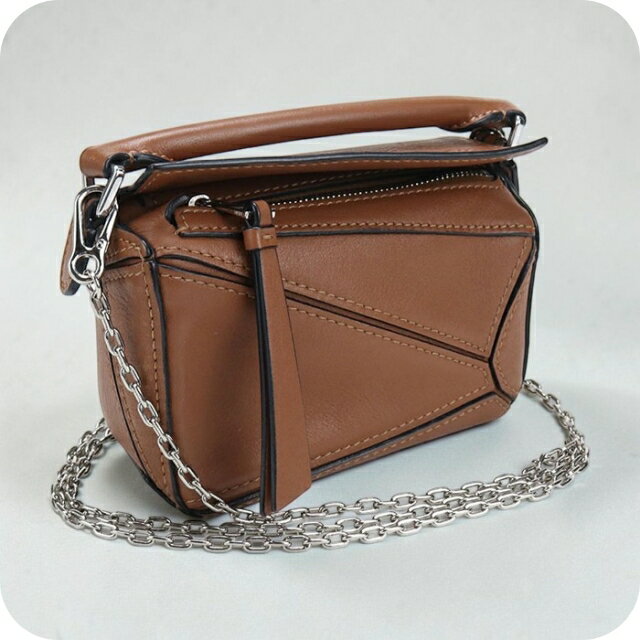 ＼10%OFFクーポン★さらに+3倍／【中古】 ロエベ ハンドバッグ レディース ブランド LOEWE パズル 2WAY レザー ブラウン 軽量 小さめ 手提げ 高級 おしゃれ プレゼント 女性 実用的 かわいい