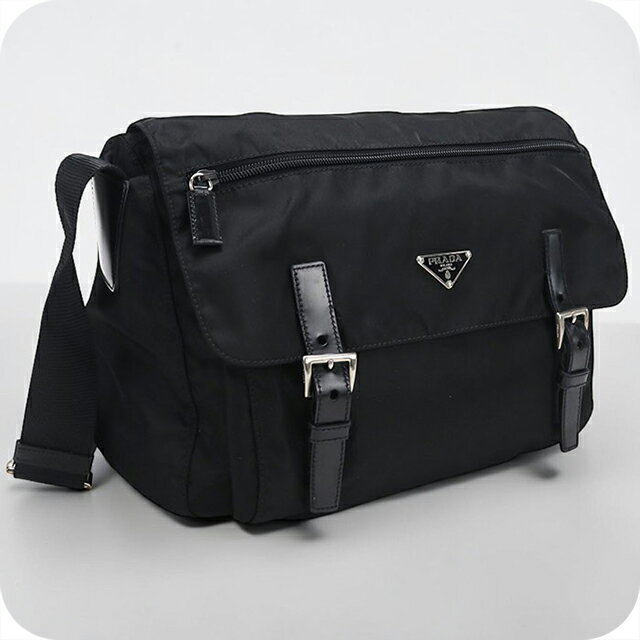 PRADA - ＼2000円OFF+さらに9倍★23日20時〜／【中古】 プラダ 斜め掛け ショルダーバッグ メンズ ブランド PRADA BT6671 ブラック