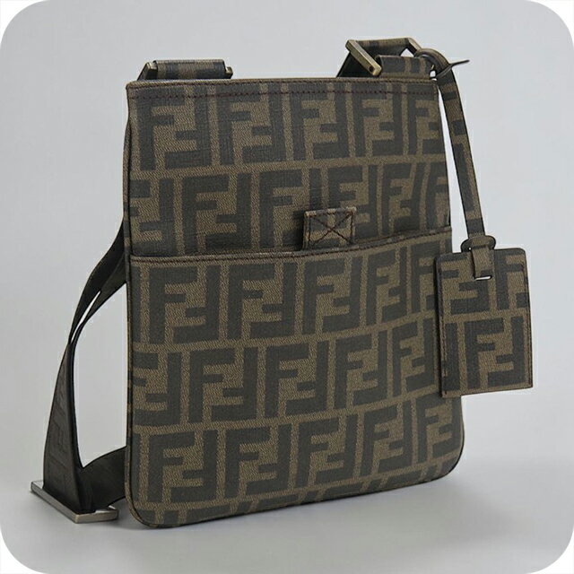 【中古】 フェンディ 斜め掛け ショルダーバッグ レディース ブランド FENDI ズッカ ショルダーバッグ 7VA214 ブラウン