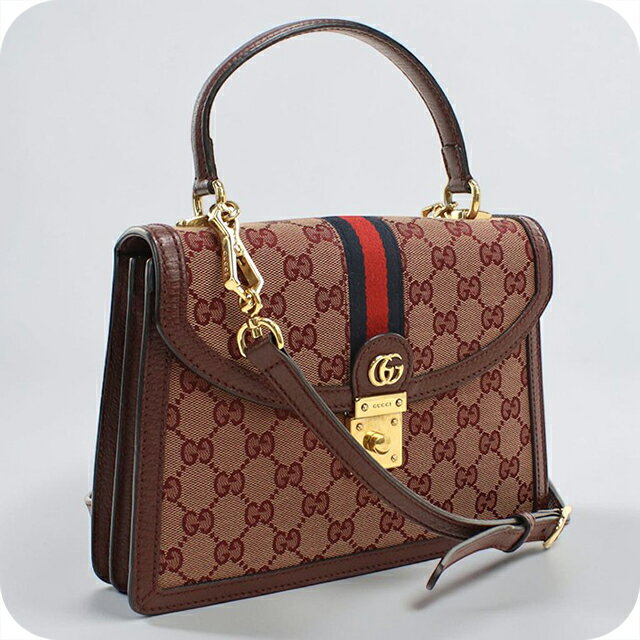 乐天商城 - 【中古】 グッチ ハンドバッグ レディース ブランド GUCCI オフィディア ミディアムトップハンドルバッグ 651055 ワインレッド 軽量 小さめ 手提げ 高級 おしゃれ プレゼント 女性 実用的 かわいい