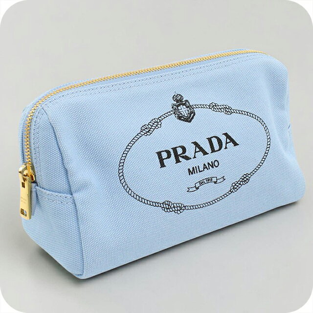 ＼6/10は超激アツ★ラッキーDAY／【中古】 プラダ ポーチ レディース ブランド PRADA カナパ ブルー
