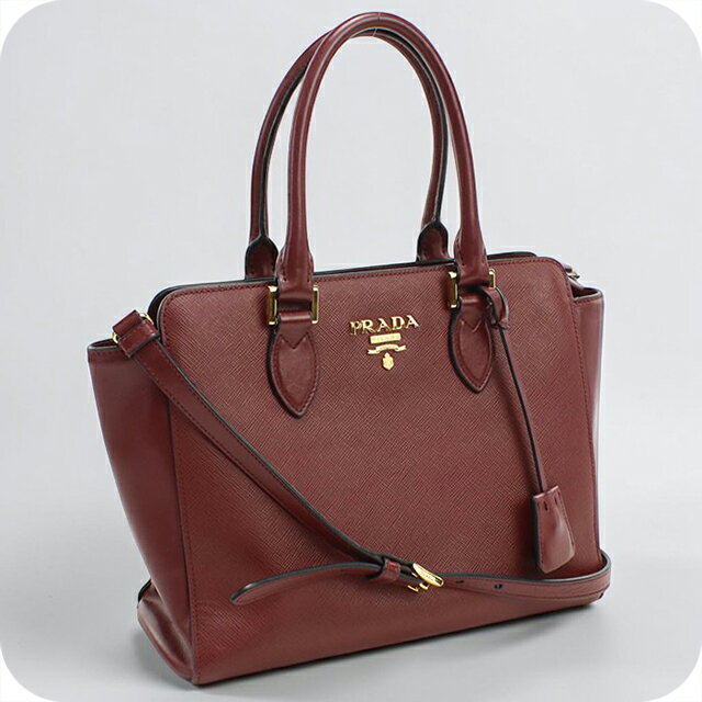乐天商城 - 【中古】 プラダ トートバッグ レディース ブランド PRADA 2WAY 1BA113 ワインレッド 軽量 手提げ 高級 おしゃれ プレゼント 女性 実用的 かわいい