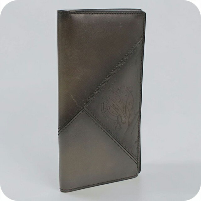 乐天商城 - 【中古】 ベルルッティ 長財布 ニつ折り小銭入付き メンズ ブランド BERLUTI フラップ ロングウォレット ブラック 高級 おしゃれ プレゼント 実用的
