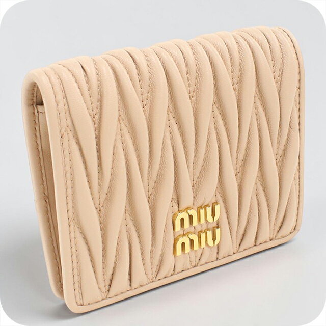 乐天商城 - 【中古】 ミュウミュウ 二つ折り財布 二折財布 レディース ブランド MIUMIU マテラッセ レザー 折り財布 5MV204 ピンク ウォレット 高級 おしゃれ プレゼント 実用的