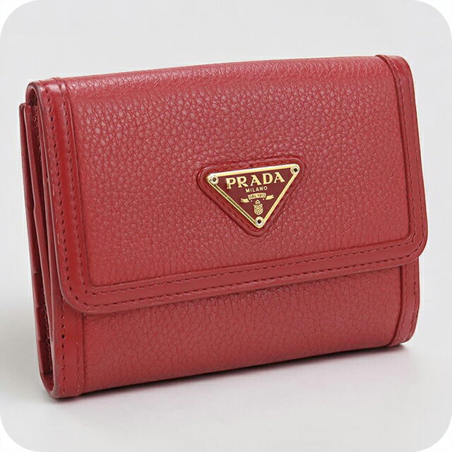 PRADA エピレザー レッドショルダーウォレット 楽天市場】プラダ 二つ折り財布 赤の通販