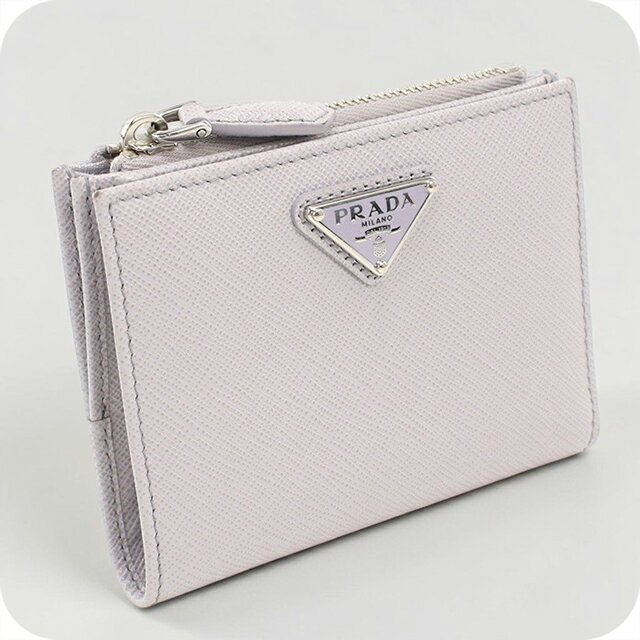 乐天商城 - 【中古】 プラダ 二つ折り財布 二折財布 レディース ブランド PRADA サフィアーノトライアングル財布 1ML050 パープル ウォレット 高級 おしゃれ プレゼント 実用的
