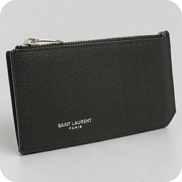 乐天商城 - 【中古】 サンローラン メンズ コインケース コンパクト ユニセックス ブランド SAINT LAURENT フラグメント ジップポーチ レザー 609362 ブラック 小銭入れ 小さい 高級 おしゃれ プレゼント 実用的