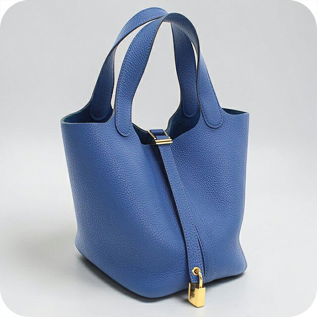 【中古】 エルメス ハンドバッグ ユニセックス ブランド HERMES ピコタンロックPM ブルー