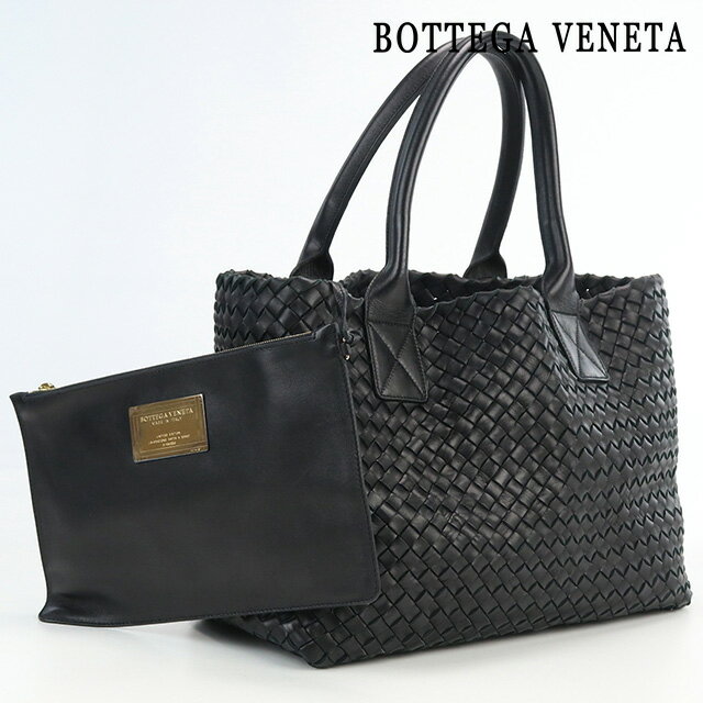 ＼16日2時まで★先着2100円OFFクーポン／【中古】 ボッテガヴェネタ トートバッグ ユニセックス ブランド BOTTEGA VENETA イントレチャート トートバッグ レザー 141498 V9131 1000 ブラック