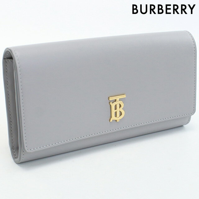 ＼6/5限定★さらに+3倍に2000円OFFクーポン／ バーバリー 長財布二折 レディース ブランド BURBERRY TBコンチネンタルウォレット レザー グレー