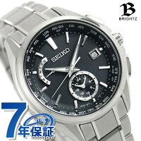  セイコー ブライツ デュアルタイム 電波ソーラー メンズ 腕時計 SAGA287 SEIKO BRIGHTZ ブラック 時計