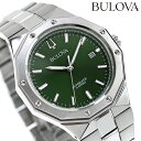 【トートバック付】 ブローバ クラシック 自動巻き 腕時計 ブランド メンズ BULOVA 96B464 アナログ グリーン おしゃれ 防水 プレゼント 男性 ...