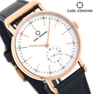 商品画像：腕時計のななぷれで人気のカールエドモンド CARL EDMOND メンズ レディース 腕時計 北欧 シンプル ミニマリズム CER3611-BLR18 リョーリット 36mm ホワイト×ブルー 革ベルト 時計【あす楽対応】