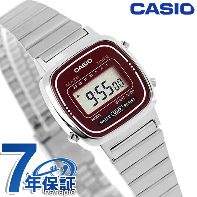 カシオ チープカシオ CASIO クォーツ 電池式 LA670WA-4 ビンテージ 海外モデル レディース チプカシ 腕時計 ブランド カシオ casio デジタル レッド 赤 おしゃれ 防水 軽い 華奢 かわいい プレゼント 女性 実用的 学生 受験生 受験用 試験用 受験対応