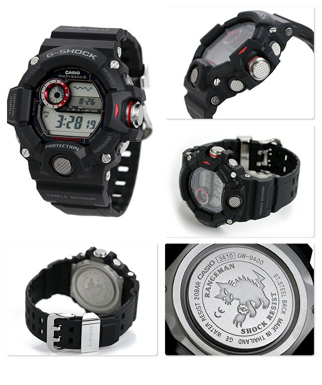 GW-9400-1DR Gショック カシオ 腕時計 メンズ マスターオブG レンジマン ブラック CASIO G-SHOCK