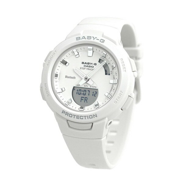 【5日はさらに+4倍でポイント最大21.5倍】 Baby-G レディース 腕時計 BSA-B100 ランニング ジョギング 歩数計 Bluetooth BSA-B100-7ADR カシオ ベビーG ホワイト【あす楽対応】