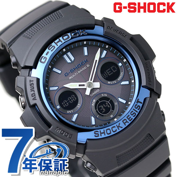 楽天腕時計のななぷれgショック ジーショック G-SHOCK 電波ソーラー AWG-M100A-1AER アナデジ スタンダードモデル ブラック 黒 ブルー CASIO カシオ 腕時計 ブランド メンズ ギフト 父の日 プレゼント 実用的