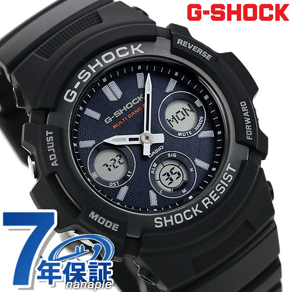 ＼先着2000円OFFクーポンにさらにポイントUP／ gショック ジーショック G-SHOCK 電波ソーラー AWG-M100SB-2AER ブルー ブラック 黒 CASIO カシオ 腕時計 ブランド メンズ ギフト 父の日 プレゼント 実用的