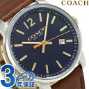 【エントリーでさらにポイント+4倍!21日20時〜26日1時59分まで】 コーチ 時計 メンズ COACH 腕時計 ブリーカー 42mm クオーツ 14602114 ネイビー × ブラウン【あす楽対応】