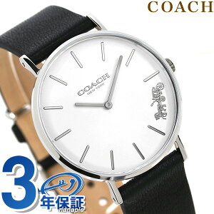 コーチ ペリー 36mm レディース 腕時計 14503115 coach ホワイト×ブラック 革ベルト