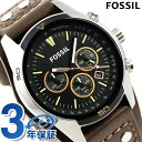 フォッシル コーチマン クロノグラフ メンズ 腕時計 CH2891 FOSSIL クオーツ ブラック×ブラウン 時計