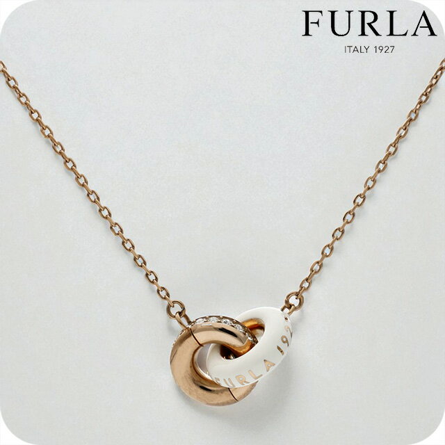 フルラ ネックレス レディース ブランド FURLA 1927 ペンダント リング 2連 FJ1187NTU ピンクゴールド ホワイト アクセサリー
