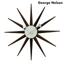 ジョージ ネルソン 掛時計 ブランド George Nelson GN396WB サンバースト クロック ウォルナット プレゼント ギフト 敬老の日ギフト