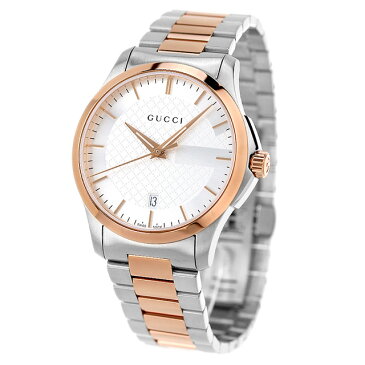 【店内ポイント最大43倍 26日1時59分まで】 グッチ 時計 メンズ GUCCI 腕時計 Gタイムレス 40mm シルバー×ピンクゴールド YA126473【あす楽対応】