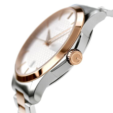 【店内ポイント最大43倍 26日1時59分まで】 グッチ 時計 メンズ GUCCI 腕時計 Gタイムレス 40mm シルバー×ピンクゴールド YA126473【あす楽対応】